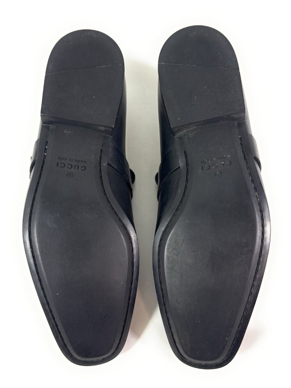 Gucci Mens Leather Slip On Monk Strap Loafers Size 8 D Buckle Black 170337 - Picture 8 of 15